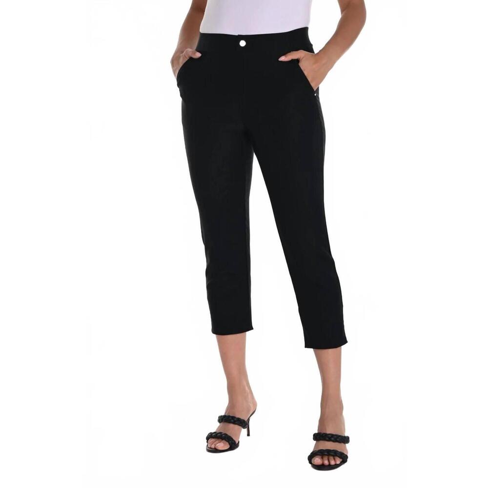 NEW SYMPLI slim fit capri pant in black